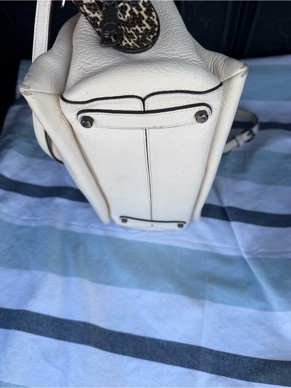Coach Chalk Pebbled Leather Satchel with Removable Strap - Picture 6 of 17